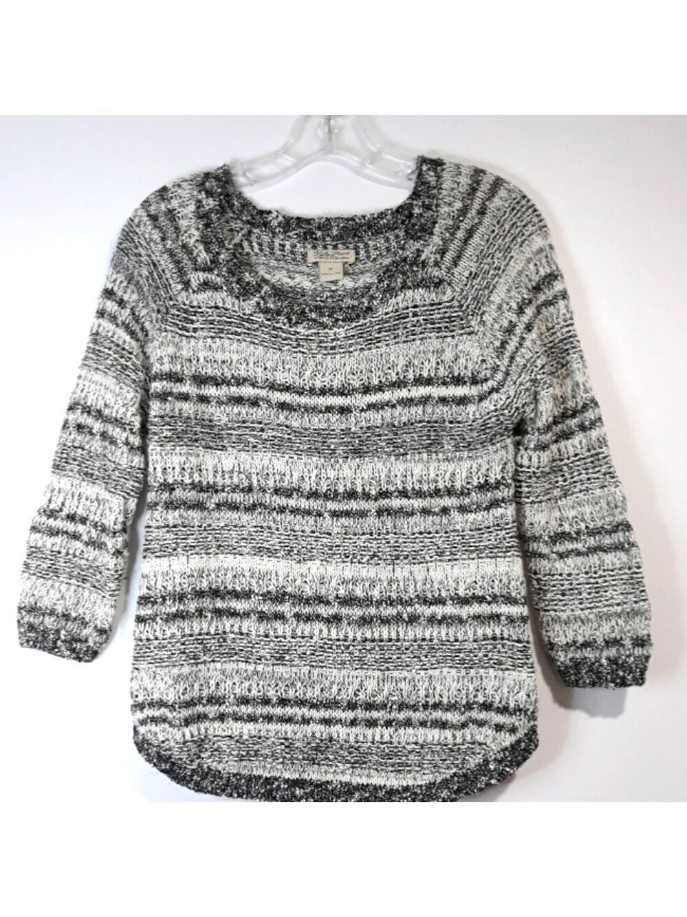 Lucky brand Women's knit black and white  3/4 sleeve Sweater size Medium